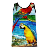 Camiseta Regata Arara Vermelha