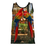 Camiseta Regata Arara Vermelha