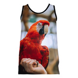 Camiseta Regata Arara Vermelha