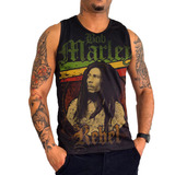 Camiseta Regata Bob Marley Reggae Jamaica Leao Dryfit Uv