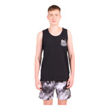 Camiseta Regata Do Santos Masculina Algodão Preta