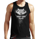 Camiseta Regata Justiceiro Marvel The Punisher Camisa Caveir