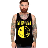 Camiseta Regata Nirvana Logo Banda Rock Clássicos Anos 90