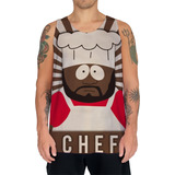 Camiseta Regata South Park Chef Cozinheiro Negro