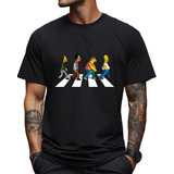 Camiseta Simpsons Beatles Atravessando