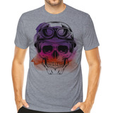 Camiseta Skull Caveira Motociclista