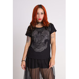 Camiseta Skull Strass Rock
