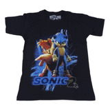 Camiseta Sonic The Hedgehog Preta Tails Unissex Filme Mr1317