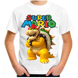 Camiseta Super Mário Bowser Koopa Game Clássico 100% Poliest
