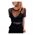Camiseta T-shirt Tule Transparente Camisa Manguinha Moda