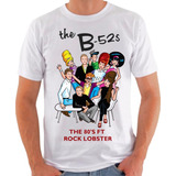 Camiseta Temática 100% Poliéster B-52's 80's Rock Cartoon