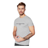 Camiseta Tommy Hilfiger Masculina Core Logo Tee Cinza Mescla