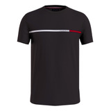 Camiseta Tommy Hilfiger Two Tone Chest Stripe Preta