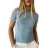 Camiseta Tricot Manga Detalhada E Gola Flor Delicada