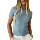 Camiseta Tricot Manga Detalhada