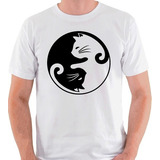 Camiseta Yin Yang Cat Lover Gatos Zen Ying Camisa Blusa