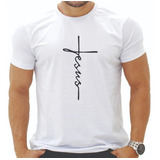 Camisetas Jesus Camisa Fé Manga Curta 100% Algodão Blusa