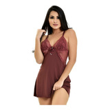 Camisola Microfibra Renda Luxo