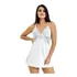 Camisola Microfibra Renda Luxo Sensual Alça Linda Branco