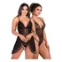 Camisola Sensual Tule + Body Sexy Renda Transparente