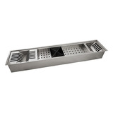 Canal Organizador De Cozinha Em Aço Inox 304 Com 5 Módulos Tubrax Uac0001