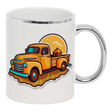 Caneca Branca Borda Prata