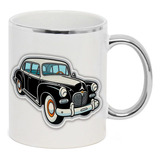 Caneca Branca Borda Prata