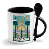 Caneca Branca Colher Preta