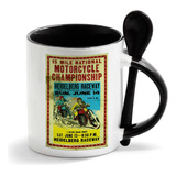 Caneca Branca Colher Preta