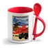 Caneca Branca Colher Vermelha Vintage Cartaz Germany