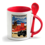 Caneca Branca Colher Vermelha