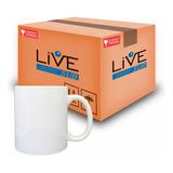 Caneca Brancas Porcelana Sublimação 325ml Live Caixa Com 36 Cor Branco