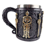 Caneca Cavaleiro Templário Em Aço Inox Para Chopp Café