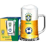 Caneca Cerveja Chopp Brasil 500ml Vidro Original Cbf Brasil