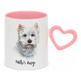 Caneca Coracao Rosa Cachorro