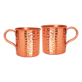 Caneca De Cobre Puro Moscow Mule 350ml Sem Verniz Para Ayurveda Kit Com 2 Unidades Império Do Cobre