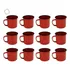 Caneca Esmaltada Retro 350ml Vintage Jogo 24 Unidades Cor Vermelho