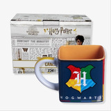 Caneca Harry Potter Hogwarts Cubo 3d Quadrada 300 Ml Oficial
