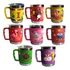 Caneca Infantil Emborrachada Alto Relevo 3d Inox Com Tampa