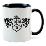 Caneca Inteior Preto Rebelde Rbd Logo Silhuetas