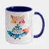 Caneca Interior Azul Gu20 Raposa Fofa Vestido