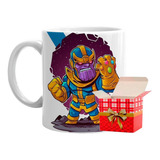 Caneca Personalizada Porcelana Thanos Vingadores + Caixinha