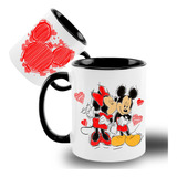 Caneca Porcelana Casal Mickey