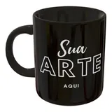 Caneca Porcelana Toda Preta