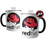 Caneca Red Hat Linux Dev Linguagem Ti Alça Preta