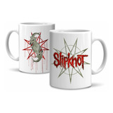 Caneca Slipknot Personalizada Em Cerâmica 325ml Modelo 2 Branco
