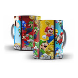 Caneca Super Mário Bros Fases Jogo Nintendo Mega Oferta!!!