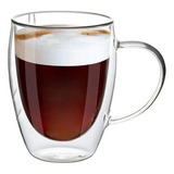 Caneca Xícara De Vidro Parede Dubla 360ml P/ Café Chá Leite