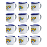 Caneca Xicara Esmaltada Retro
