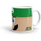 Canequeiro Store Luigi Super Mario Caneca De Porcelana Personalizada, Multicor, 10 X 10 X 10 Cm